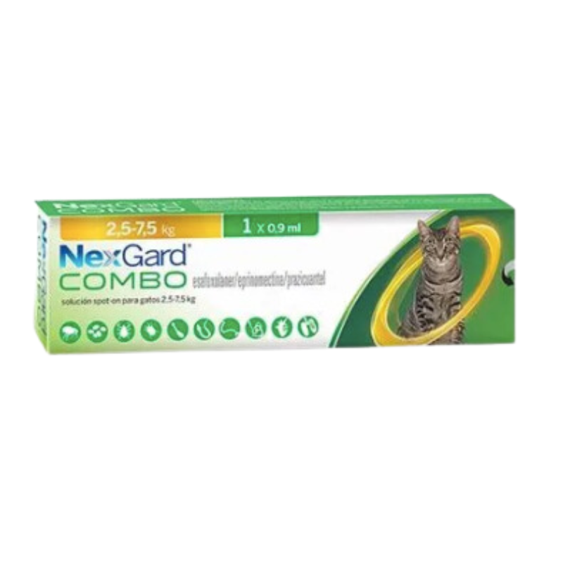 Nexgard combo Cat L (2,5 a 7,5 Kilos) Jeringa x 0,9 ml