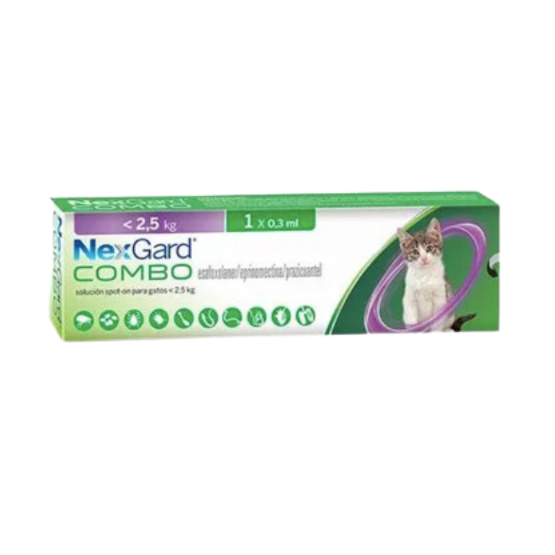 Nexgard Combo Cat S (800 gramos a 2 Kilos) Jeringa x 0,3ml